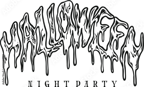 Dripping horror helloween word lettering typography illustrations monochrome for your work logo, merchandise t-shirt, stickers and label designs, poster, greeting cards 