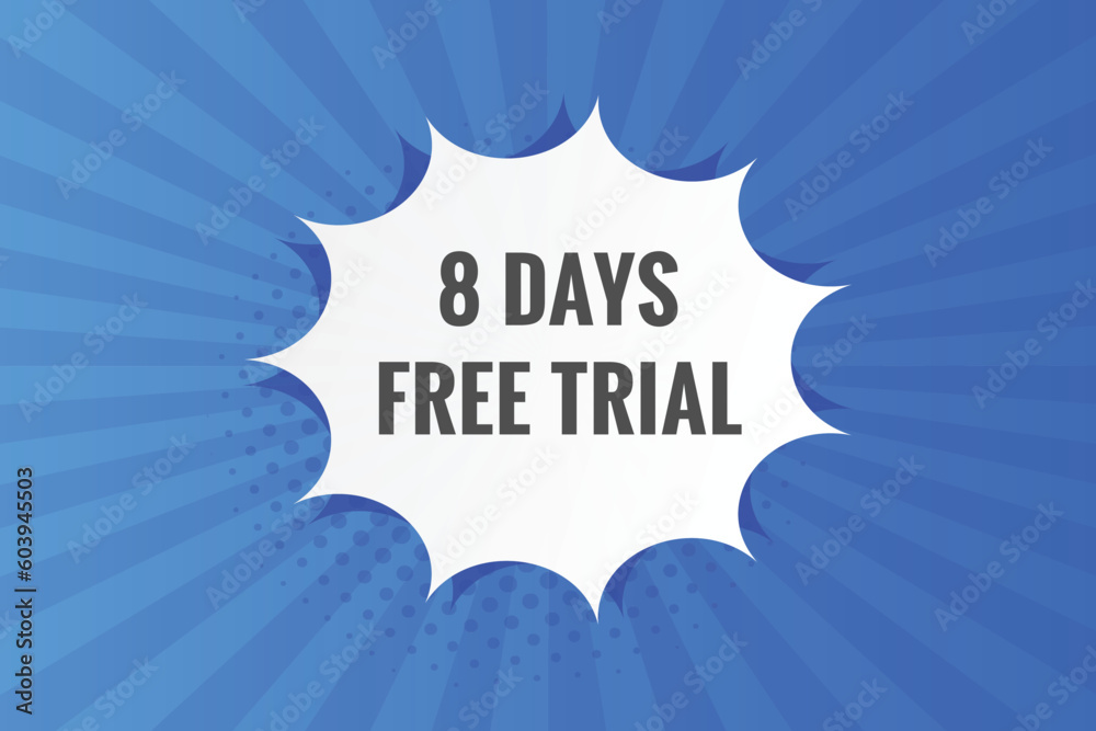 Naklejka premium 8 days Free trial Banner Design. 8 day free banner background
