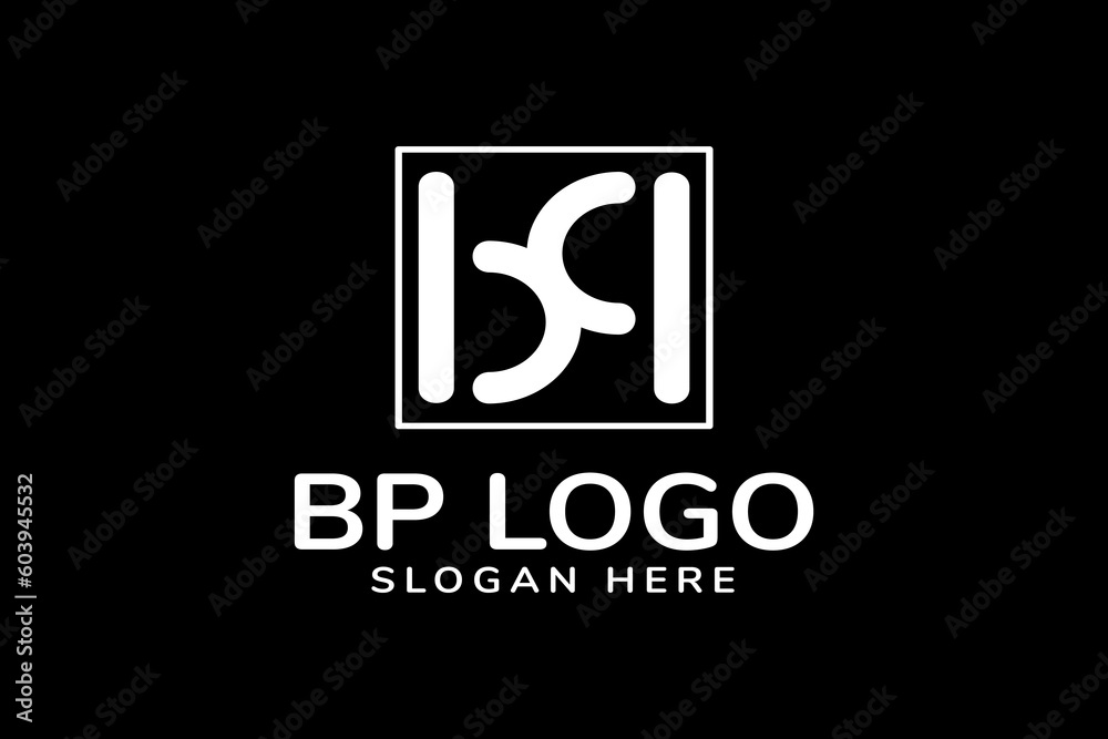 Letter B and P logo, simple logo with black and white color, good for logo company or community. Letter B and P logo, simple logo with black and white color, good for logo company or community.