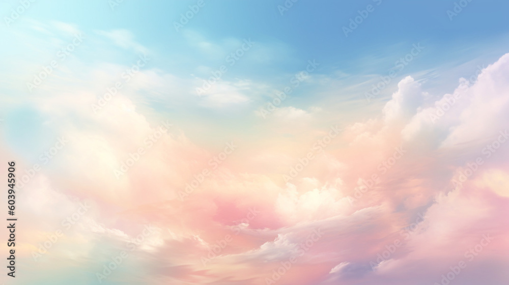 Sky soft light 3d rendering illustration of gradient pastel background abstract texture pattern  in sweet color. 