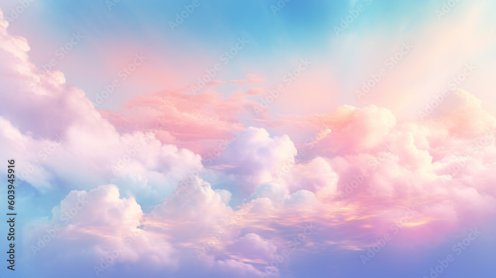 Sky soft light 3d rendering illustration of gradient pastel background abstract texture.