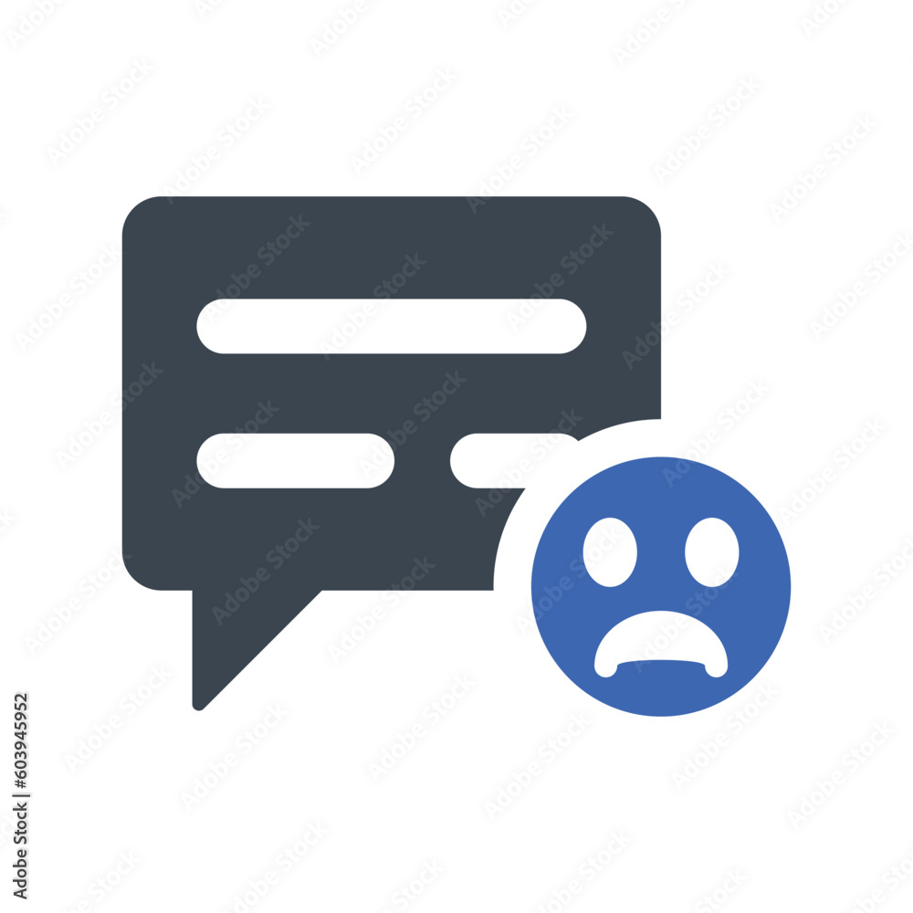 Sad reaction on chat icon Sad reaction on chat icon
