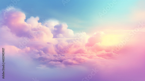 Sky soft light 3d rendering of gradient pastel background abstract in sweet color. Generative Ai.