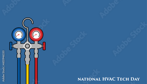HVAC Tech Day, Holiday concept. Template for background, banner, card, poster, t-shirt with text inscription
