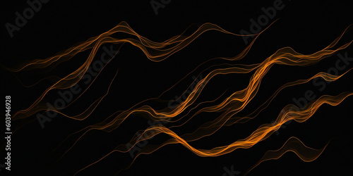 Abstract background with wavy lines of orange and yellow colors. Web banner design. AI generated. © MrBaks