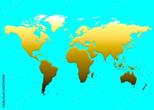 Colorful 3d world map Illustration design