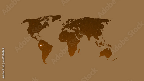 Colorful world map illustration design with stars