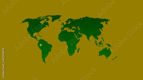 Colorful world map illustration design with stars