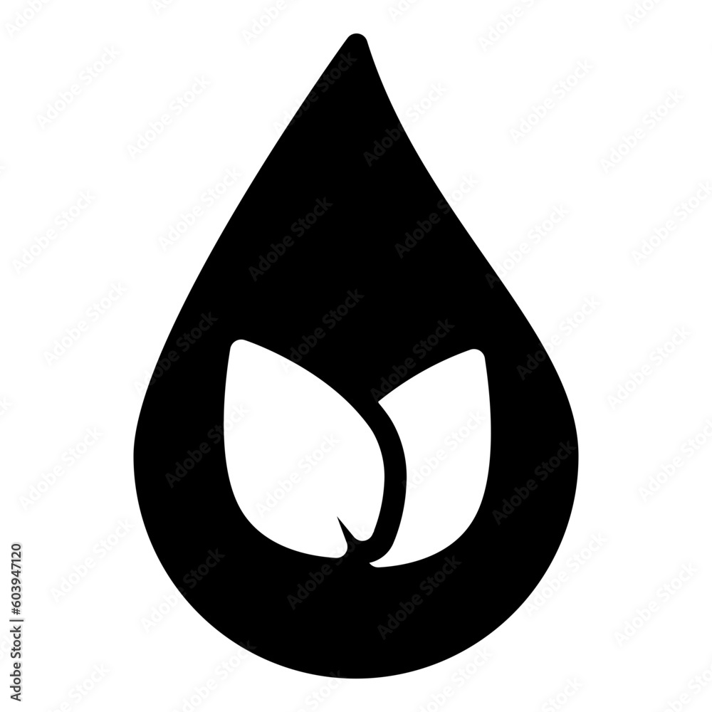 Low saturated fat or natural oil icon with leaves Low saturated fat or natural oil icon with leaves