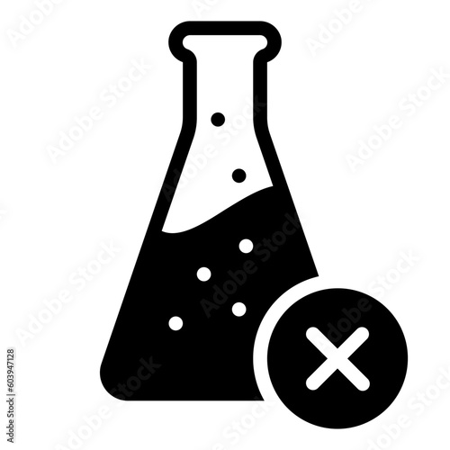 No chemical additives icon with erlenmeyer flask