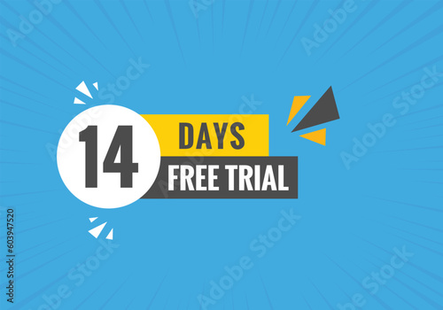 14 days Free trial Banner Design. 14 day free banner background
