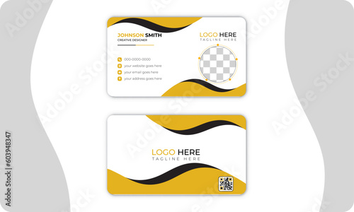 Corporate Business Card simple clean template vector design, layout in rectangle size.