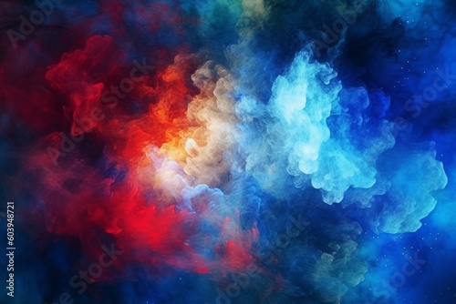 Color Mist and Ink Water. Fantasy Night Sky. Abstract Art Background. Postprocessing Generative AI.