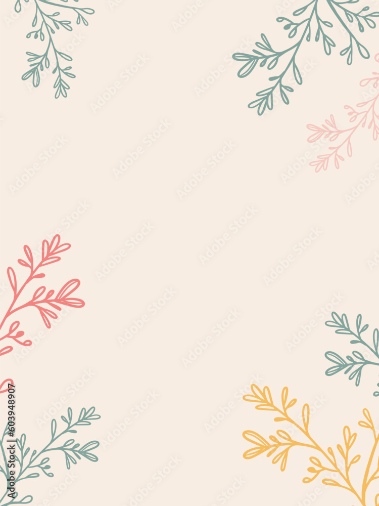 Floral nature background with leaves, simple vector design. Floral nature background with leaves, simple vector design.