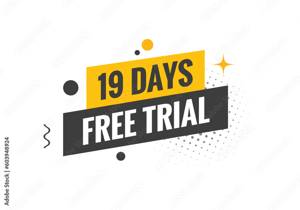 19 days Free trial Banner Design. 19 day free banner background
