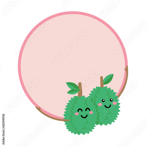 Banner cartoon durian, Durian template design.