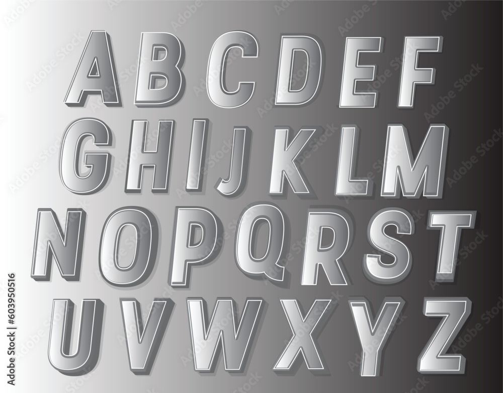 silver metal alphabet letters font silver metal alphabet letters font