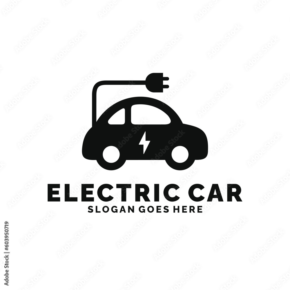 Electric car logo design vector