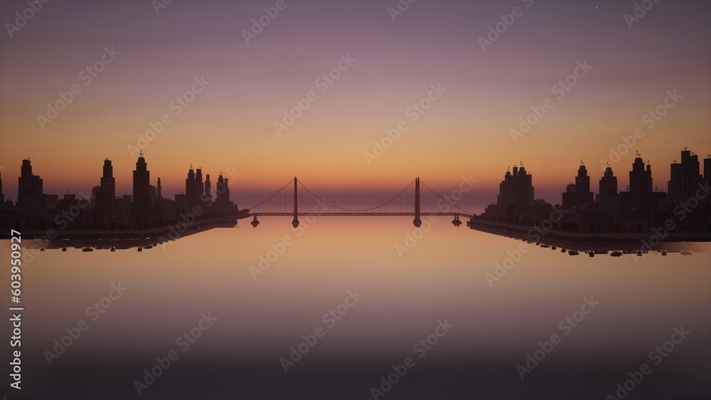 Obraz premium 3D render of the Skyscrapers in the Big Apple