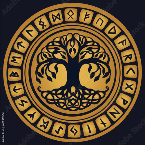 Tree of Life , Yggdrasil vector	
