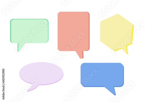 Quote frames templates. set of Colorful speech bubbles. Chat and talk icon. Design elements. vector illustration.