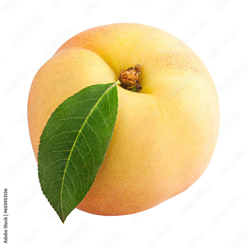 Fototapeta premium Peach, Nectarine, isolated on white background, full depth of field