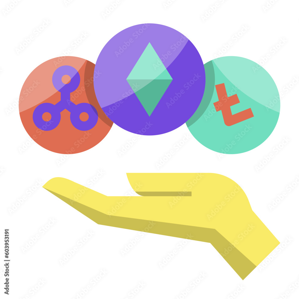 Digital asset flat icon Digital asset flat icon