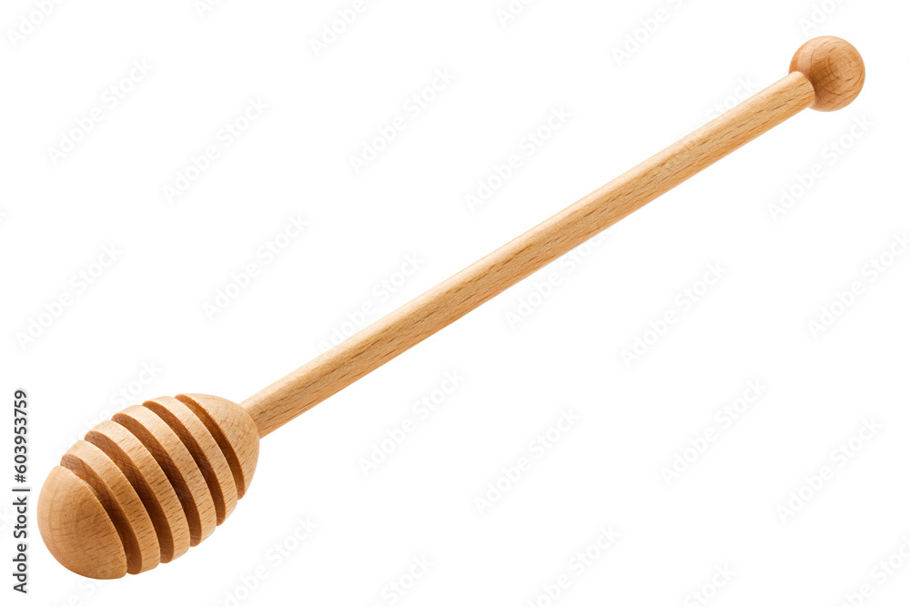 wooden honey spoon isolated on white background, full depth of field wooden honey spoon isolated on white background, full depth of field