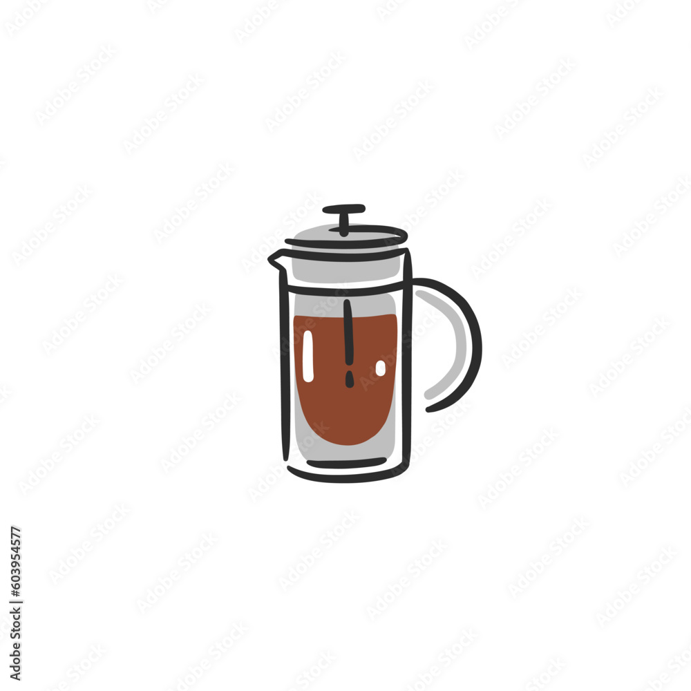 Hand drawn vector abstract graphic doodle simple minimalistic line illustrations collection with brewing coffee,preparing coffee drinks. Coffee vector drawing icon isolated.Coffee shop design concept. Hand drawn vector abstract graphic doodle simple minimalistic line illustrations collection with brewing coffee,preparing coffee drinks. Coffee vector drawing icon isolated.Coffee shop design concept.