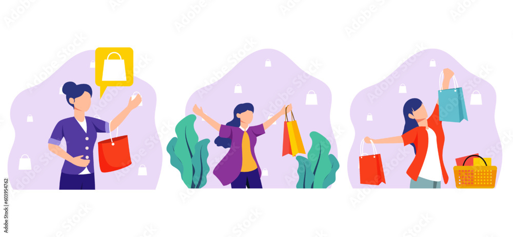 Fototapeta premium Weekend Activity Flat Bundle Design Illustration