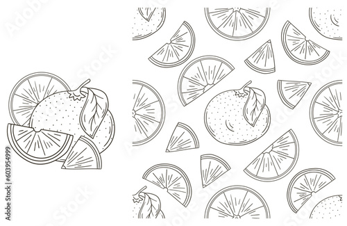 Coloring pattern for kitchen, restaurant or shop. Set in hand draw style
