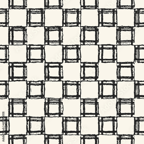 Monochrome Irregularly Checked Textured Pattern