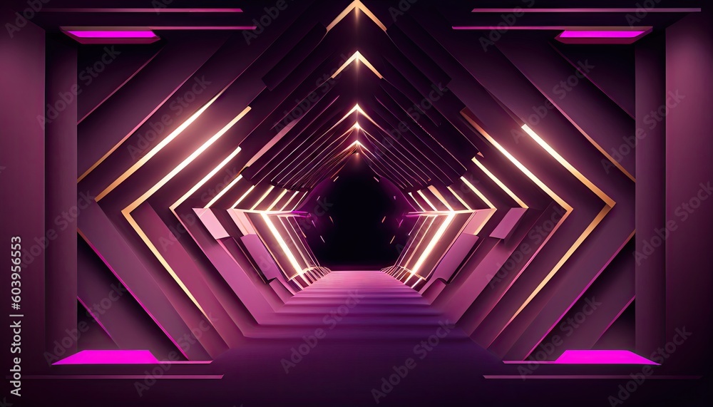 Fototapeta premium Geometry of purple boxes minimal frat ray identity futuristic Abstract Elegant Modern AI-generated illustration