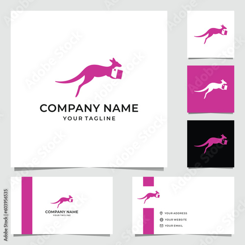 Simple Kangaroo Courier Logo Design