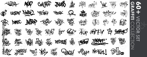 graffiti vector collection, letter art, graffiti art