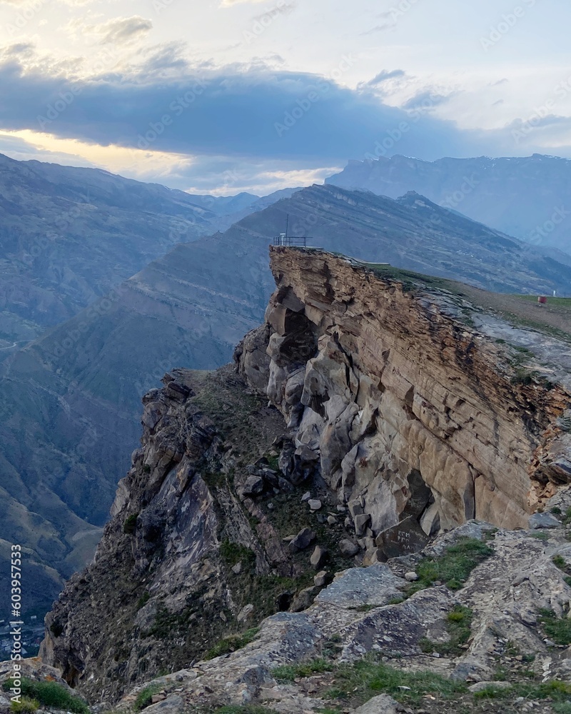 View of the mountain at ancient village Goor in Dagestan