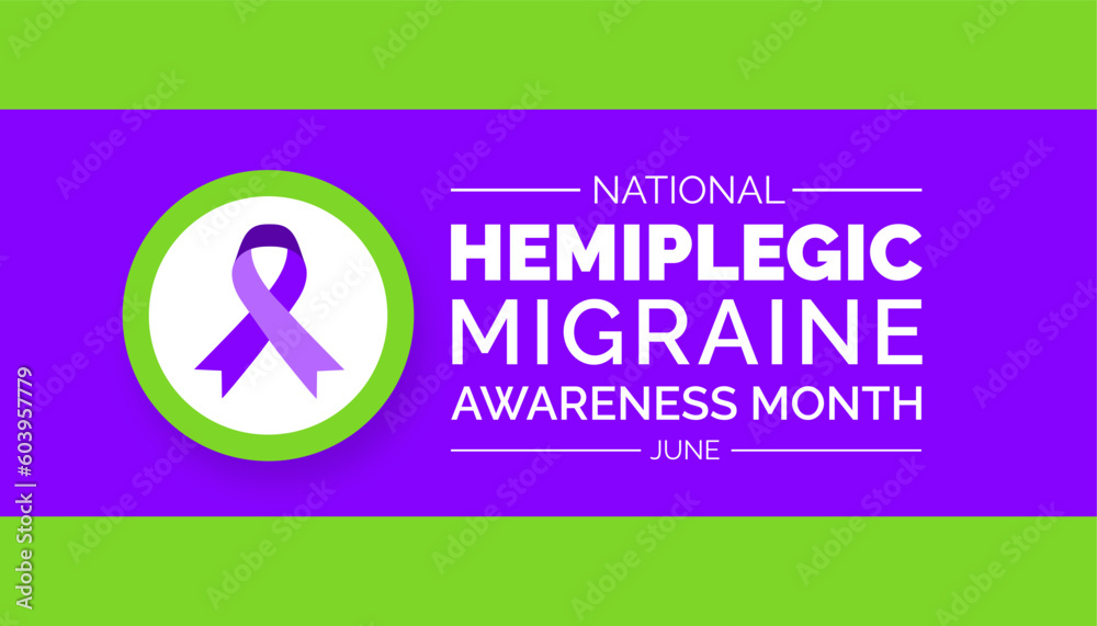 Hemiplegic Migraine Awareness Month background or banner design template celebrated in june. vector illustration. Hemiplegic Migraine Awareness Month background or banner design template celebrated in june. vector illustration.