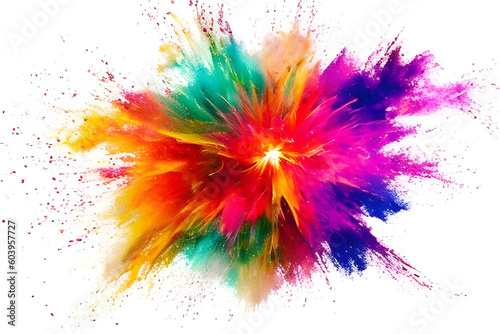 色鮮やかな爆発のイメージ インク 絵の具 白