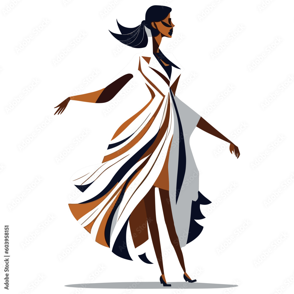 Woman in a dress. Abstract vector illustration. Minimalistic style. Mosaic style. White background.
Woman in a dress. Abstract vector illustration. Minimalistic style. Mosaic style. White background.