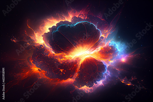 Supernova explosion, artwork, generative ai illustration