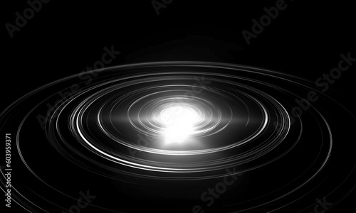 Glow swirl light effect. Circular lens flare. Abstract rotational lines on transparent background