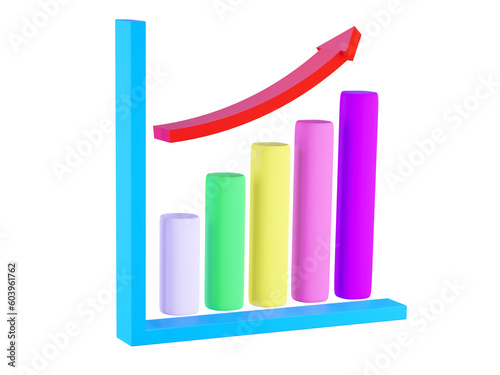 3d rendering bar graph for analytic statistical finance