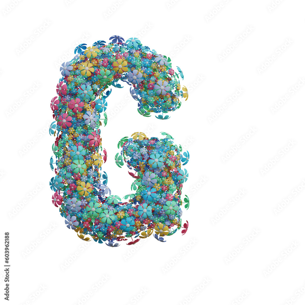 Cute Flowers 3D Alphabet or PNG Letters Cute Flowers 3D Alphabet or PNG Letters