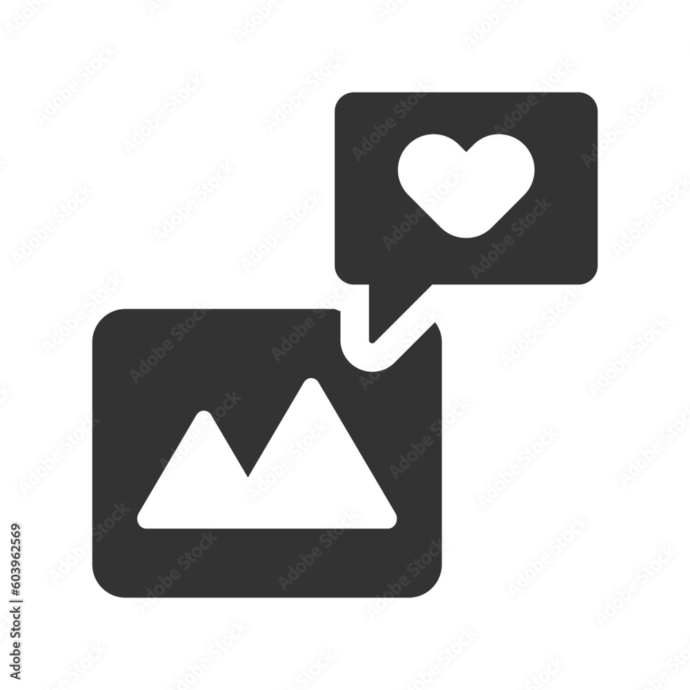 Love reaction on photo icon