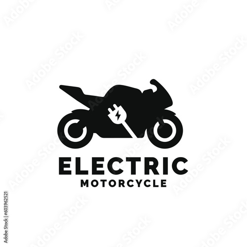 Electric motorcycle logo design vector