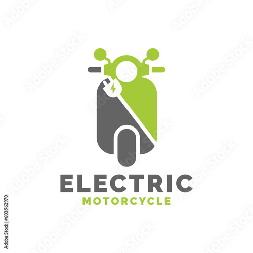 Electric motorcycle logo design vector