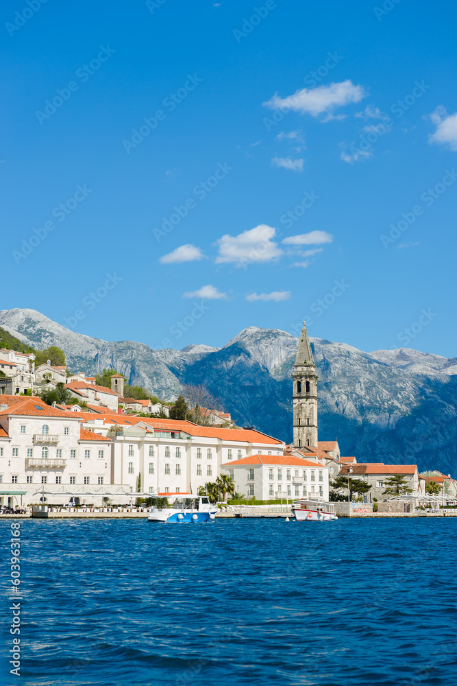 Perast at famous Bay of Kotor, Montenegro, southern Europe