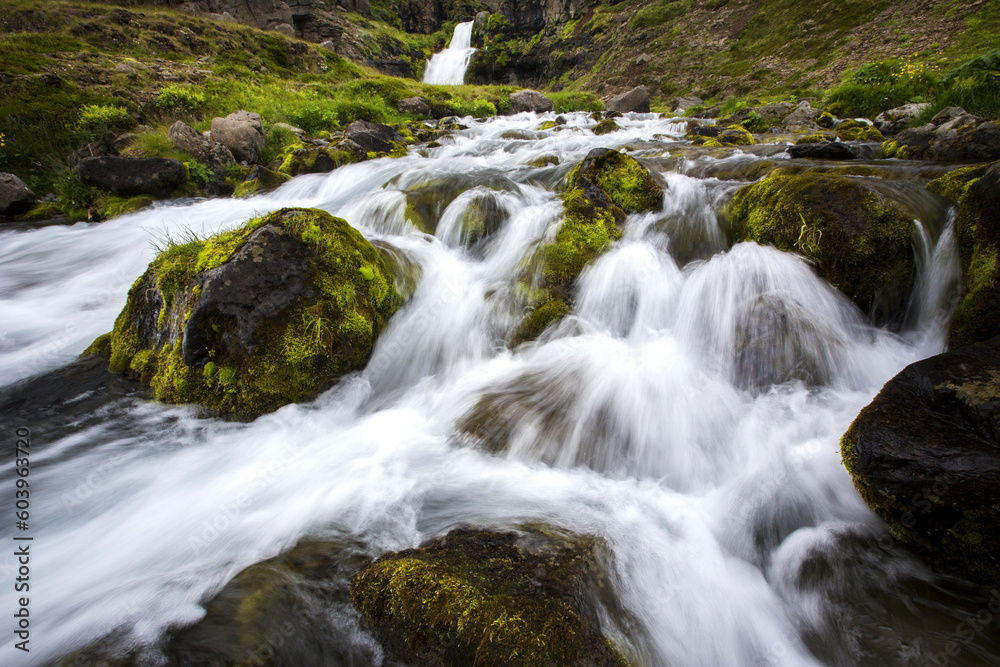 Dynjandi waterfall in the Westfjords, Iceland Dynjandi waterfall in the Westfjords, Iceland