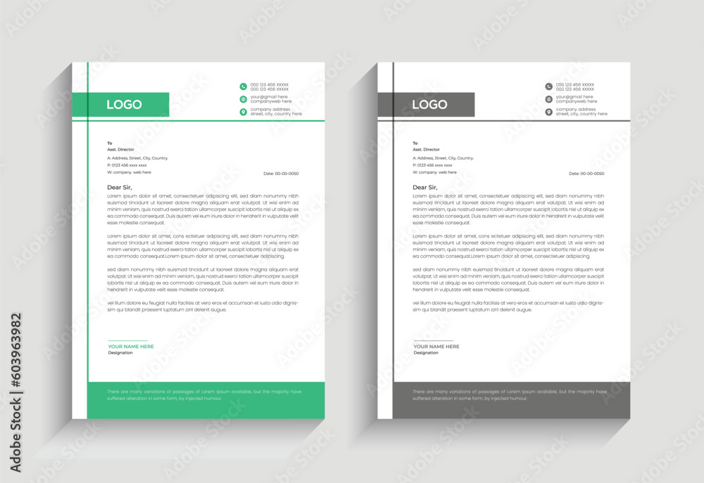corporate and minimal business letterhead design template corporate and minimal business letterhead design template
