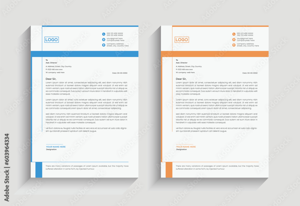 corporate and minimal business letterhead design template corporate and minimal business letterhead design template